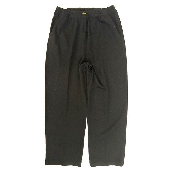 St. John Sport Pants M Black Santana Knit High-Rise Wide Leg Pull-On Ankle Pant - Picture 5 of 7